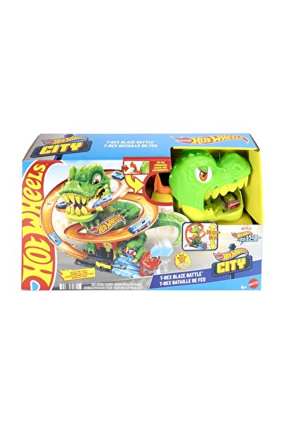 mattel Комплект за битка HOT WHEELS CITY FIRE STATION и TREX