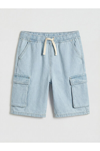 LC Waikiki Pantaloni scurți din denim pentru băieți, cu talie medie și buzuna...