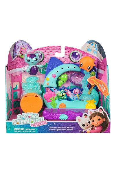 Spin Masters GABBYS DOLLHOUSE MOVIE SET BALCONY AQUARIUM AND MARKET FIGURE WI...