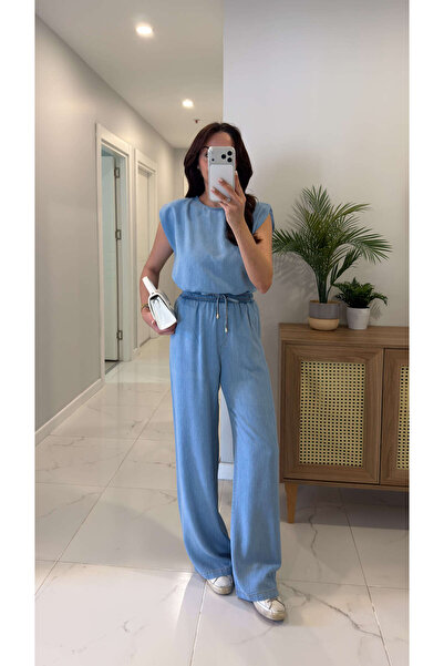 BİRCANÇİL Σετ τζιν παντελόνι μπλούζας με επένδυση Sinla Ice Wash