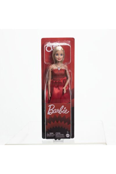 mattel BARBIE BARBIE DOLL 80TH ANNIVERSARY COLLECTION BLONDE WITH RUBY RED DRESS