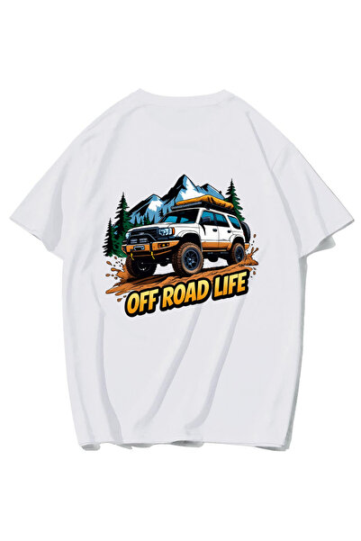BRZ COLLECTION Tricou Unisex Oversize Off Road Life (ALB)