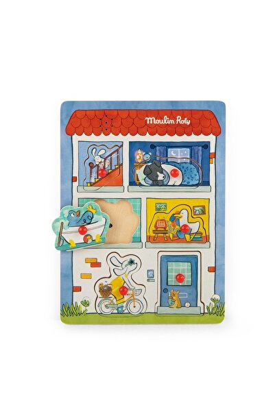 Moulin Roty Puzzle educativ din lemn cu sunete,