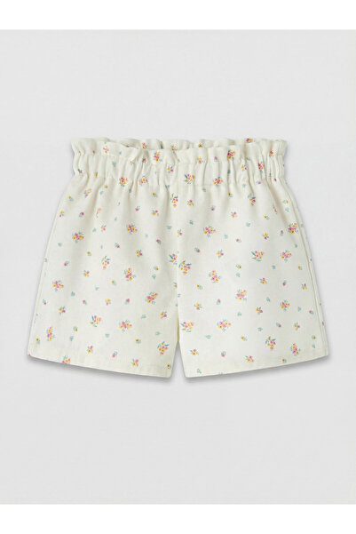 LC Waikiki Pantaloni scurți din twill cu imprimeu floral pentru fetițe