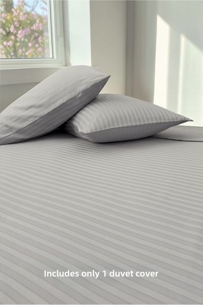 VESSİNOHOME Only Duvet Cover Cotton Satin Single Luxury Striped Satin Hotel Duvet Cover Comforter Cover