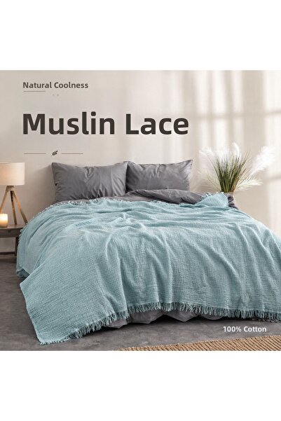 DüşEvi 4 Layer Muslin 100% Cotton Pique - Bedspread - Tv Blanket 200X220