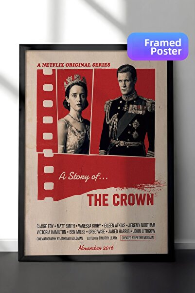 Postifull Η αφίσα The Crown με μαύρο πλαίσιο, Πίνακας Κινηματογράφου και Τηλε...