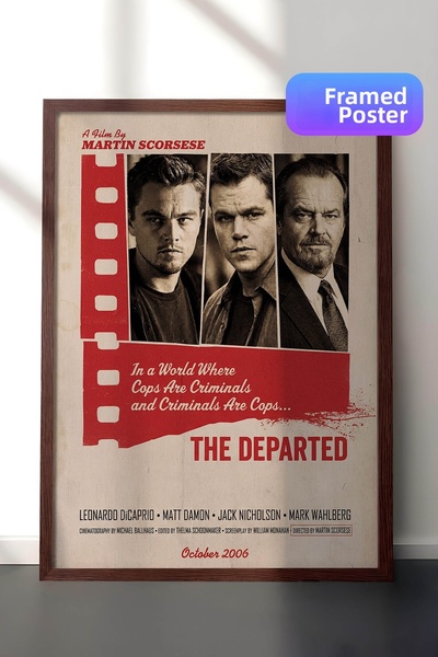 Postifull Η αφίσα The Departed με καφέ πλαίσιο, Πίνακας Κινηματογράφου και Τη...