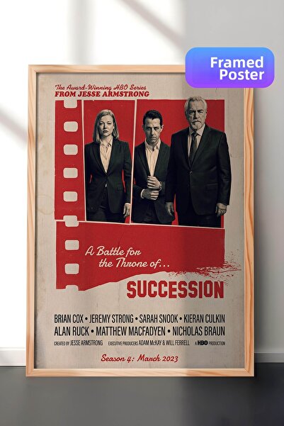 Postifull Αφίσα Succession με ξύλινο πλαίσιο, Πίνακας Κινηματογράφου και Τηλε...