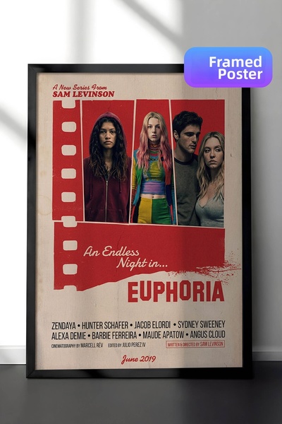 Postifull Αφίσα Euphoria με μαύρο πλαίσιο, Πίνακας Κινηματογράφου και Τηλεοπτ...