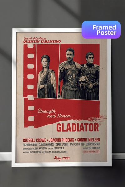 Postifull Αφίσα Gladiator με λευκό πλαίσιο, Πίνακας Κινηματογράφου και Τηλεοπ...