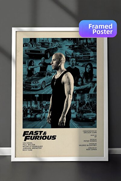 Postifull Αφίσα Fast & Furious με λευκό πλαίσιο, Πίνακας Κινηματογράφου και Τ...