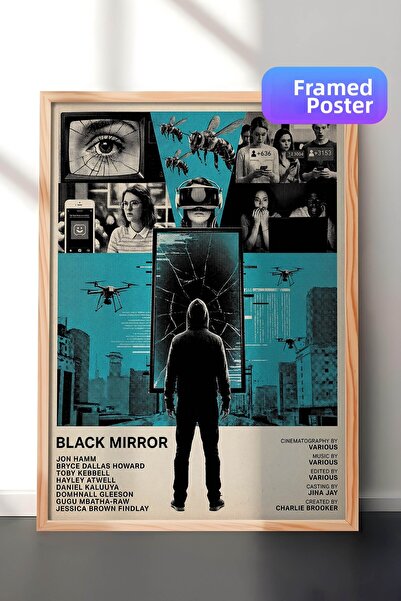 Postifull Αφίσα με ξύλινο πλαίσιο Black Mirror, Πίνακας Κινηματογράφου και Τη...