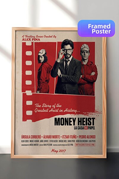 Postifull Αφίσα με ξύλινο πλαίσιο Money Heist, Πίνακας Κινηματογράφου και Τηλ...