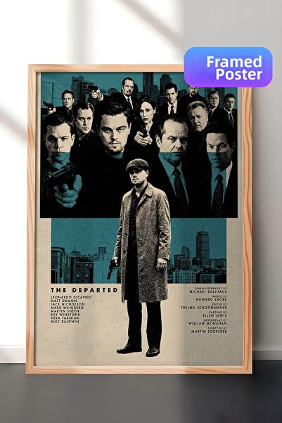 Postifull Η αφίσα The Departed με ξύλινο πλαίσιο, ζωγραφική ταινιών και σειρώ...