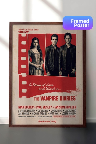 Postifull The Vampire Diaries Αφίσα με καφέ πλαίσιο, Πίνακας Κινηματογράφου κ...