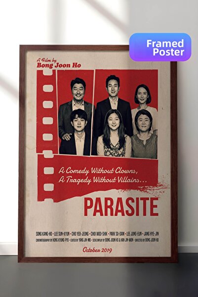 Postifull Αφίσα με καφέ πλαίσιο Parasite, Πίνακας Κινηματογράφου και Τηλεοπτι...