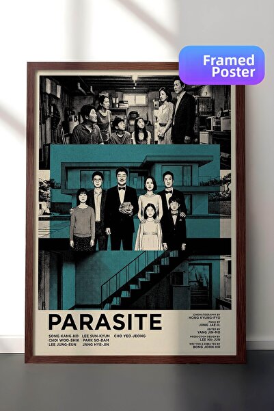Postifull Αφίσα με καφέ πλαίσιο Parasite, Πίνακας Κινηματογράφου και Τηλεοπτι...