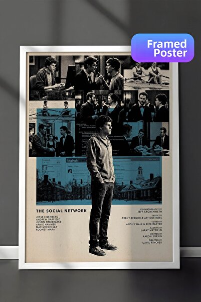 Postifull Αφίσα The Social Network με λευκό πλαίσιο, Πίνακας Κινηματογράφου κ...