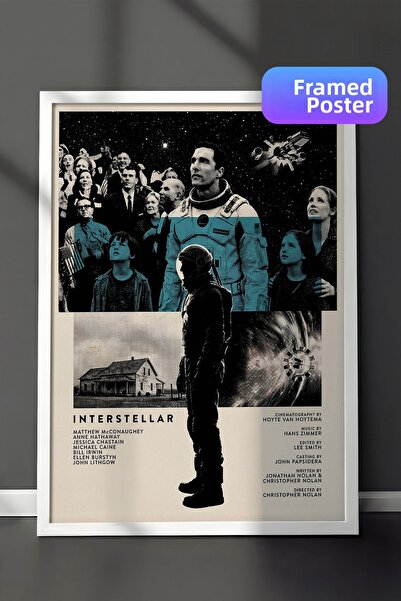 Postifull Αφίσα με λευκό πλαίσιο Interstellar, Πίνακας Κινηματογράφου και Τηλ...