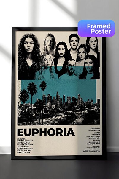 Postifull Αφίσα Euphoria με μαύρο πλαίσιο, Πίνακας Κινηματογράφου και Τηλεοπτ...