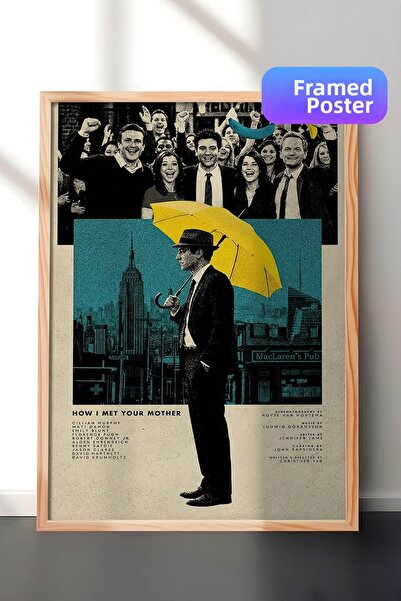 Postifull Πώς συναντήθηκα τη μητέρα σας, αφίσα με ξύλινο πλαίσιο, ζωγραφική τ...