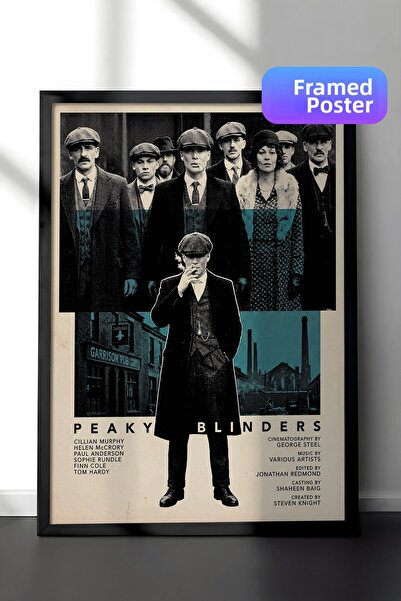 Postifull Αφίσα Peaky Blinders με μαύρο πλαίσιο, Πίνακας κινηματογράφου και τ...