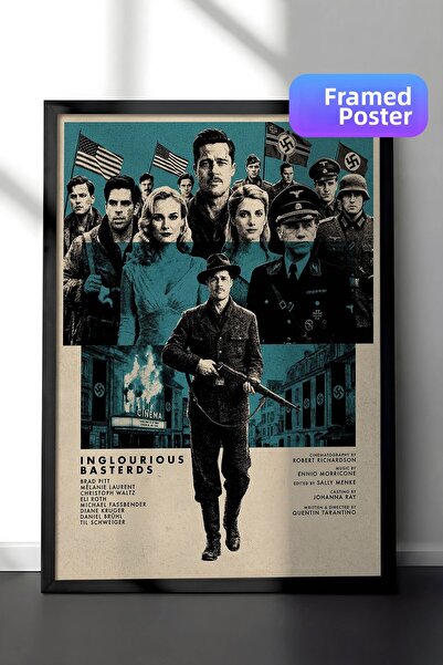 Postifull Αφίσα Inglourious Basterds με μαύρο πλαίσιο, Πίνακας Κινηματογράφου...