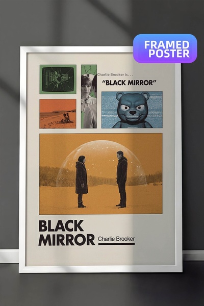 Postifull Αφίσα Black Mirror με λευκό πλαίσιο, Πίνακας Κινηματογράφου και Τηλ...
