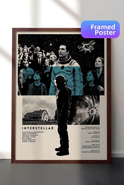 Postifull Αφίσα με καφέ πλαίσιο Interstellar, Πίνακας Κινηματογράφου και Τηλε...