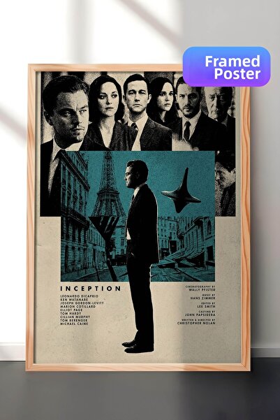 Postifull Αφίσα Inception με ξύλινο πλαίσιο, Πίνακας Κινηματογράφου και Τηλεο...