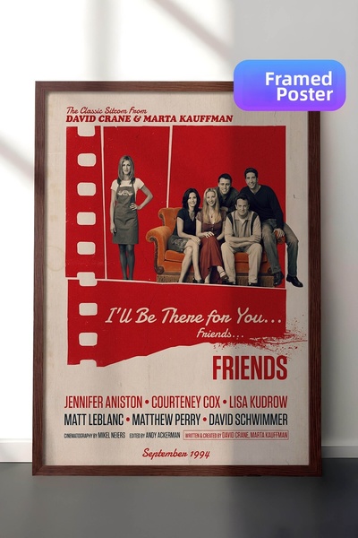 Postifull Αφίσα Friends με καφέ πλαίσιο, Πίνακας κινηματογράφου και τηλεοπτικ...