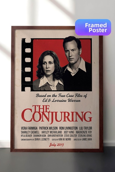 Postifull Η αφίσα The Conjuring με καφέ πλαίσιο, Πίνακας κινηματογράφου και τ...