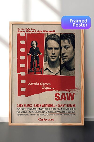 Postifull Αφίσα με ξύλινο πλαίσιο Saw, Πίνακας Κινηματογράφου και Τηλεοπτικής...
