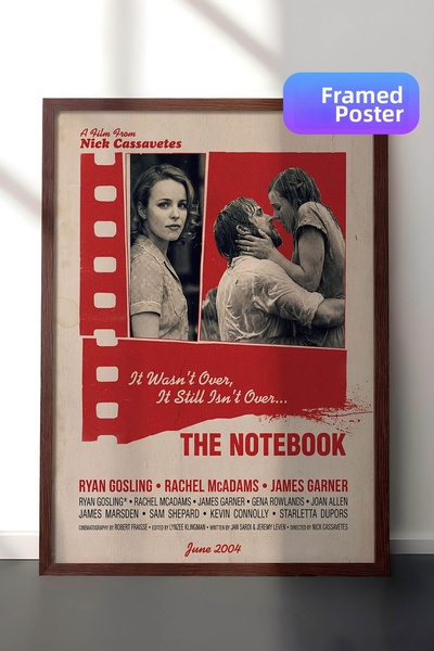 Postifull Η αφίσα του ταινιογραφικού σειράτου The Notebook με καφέ πλαίσιο, Π...