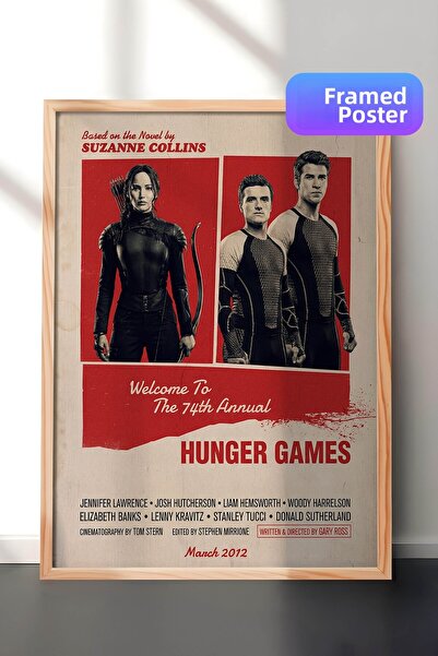 Postifull Οι Αγώνες της Πείνας Ξύλινη Αφίσα με Κορνίζα, Πίνακας Κινηματογράφο...