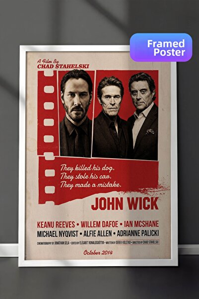 Postifull Αφίσα John Wick με λευκό πλαίσιο, Πίνακας κινηματογράφου και τηλεοπ...