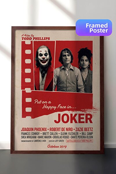 Postifull Αφίσα με καφέ πλαίσιο Τζόκερ, Πίνακας Κινηματογράφου και Τηλεοπτικώ...