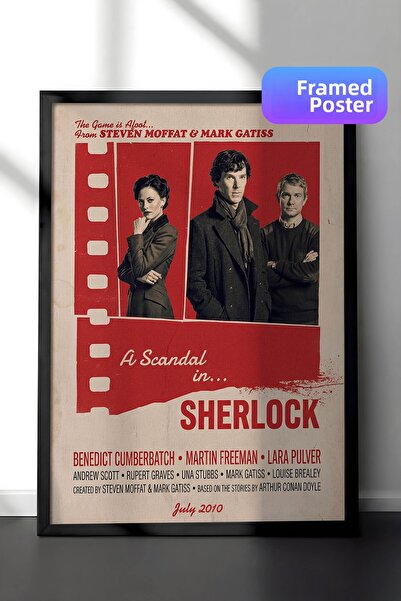 Postifull Αφίσα Σέρλοκ με μαύρο πλαίσιο, Πίνακας Κινηματογράφου και Τηλεοπτικ...