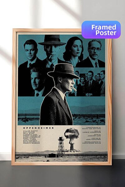 Postifull Αφίσα με ξύλινο πλαίσιο Oppenheimer, Πίνακας κινηματογράφου και τηλ...