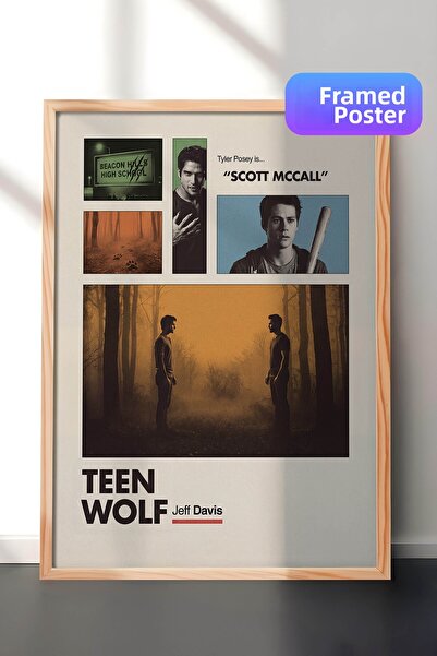 Postifull Αφίσα Teen Wolf με ξύλινο πλαίσιο, Πίνακας ταινιών και τηλεοπτικών ...
