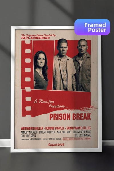 Postifull Αφίσα Prison Break με λευκό πλαίσιο, Πίνακας κινηματογράφου και τηλ...
