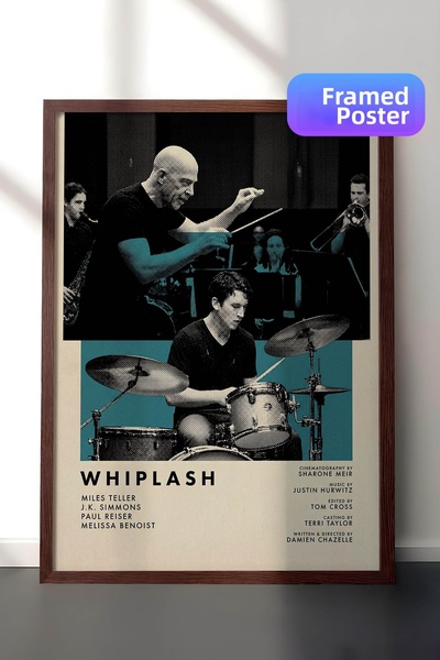 Postifull Αφίσα Whiplash με καφέ πλαίσιο, Πίνακας κινηματογράφου και τηλεοπτι...