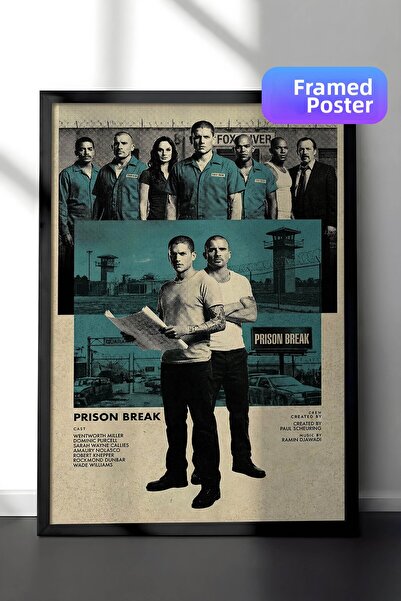 Postifull Αφίσα Prison Break με μαύρο πλαίσιο, Πίνακας κινηματογράφου και τηλ...