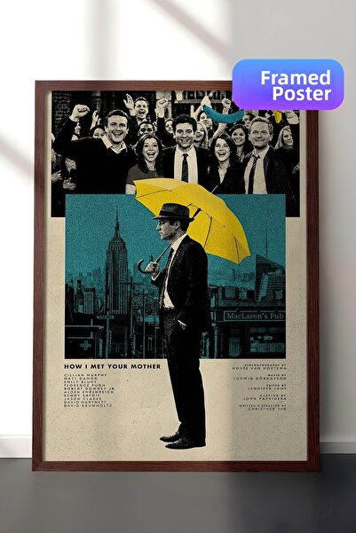 Postifull Πώς συναντήθηκα τη μητέρα της Καράβελ, Αφίσα με καφέ πλαίσιο, Πίνακ...