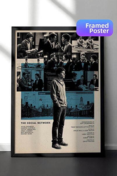 Postifull Αφίσα The Social Network με μαύρο πλαίσιο, Πίνακας Κινηματογράφου κ...