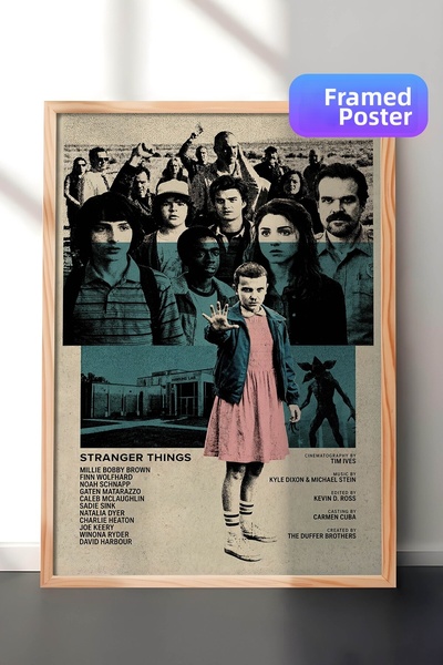 Postifull Αφίσα με ξύλινο πλαίσιο Stranger Things, Πίνακας κινηματογράφου και...