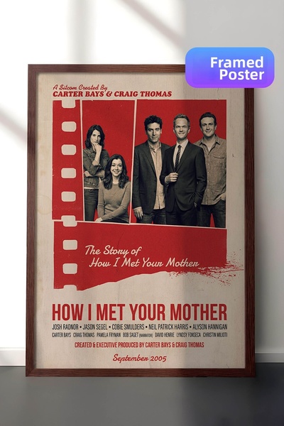 Postifull Πώς συναντήθηκα τη μητέρα της Καράβελας, Αφίσα με καφέ πλαίσιο, Πίν...