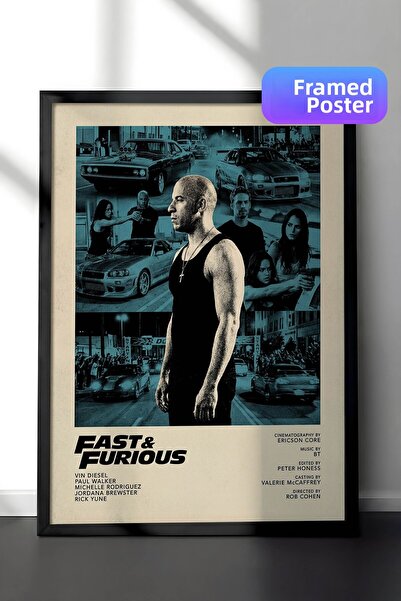 Postifull Αφίσα Fast & Furious με μαύρο πλαίσιο, Πίνακας Κινηματογράφου και Τ...