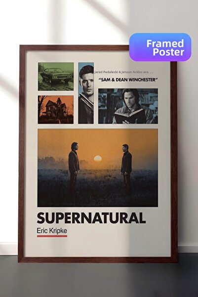 Postifull Υπερφυσική καφέ αφίσα με πλαίσιο, ζωγραφική ταινιών και σειρών τηλε...